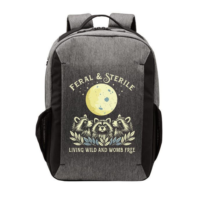 Feral & Sterile Living Wild And Womb Free Funny Racoon Retro Vector Backpack