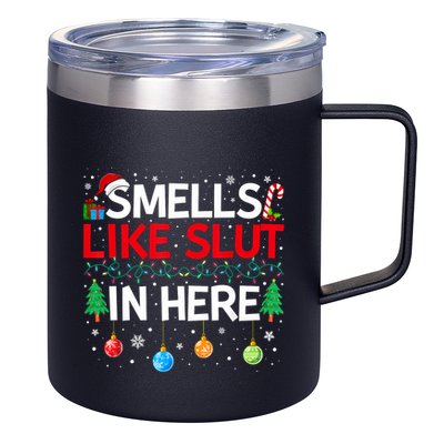 Funny Smells Like Slut In Here Embarrassing Women Adult Meme 12oz Stainless Steel Coffee Mug