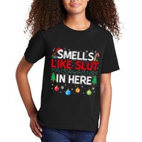 Funny Smells Like Slut In Here Embarrassing Women Adult Meme Kids T-Shirt