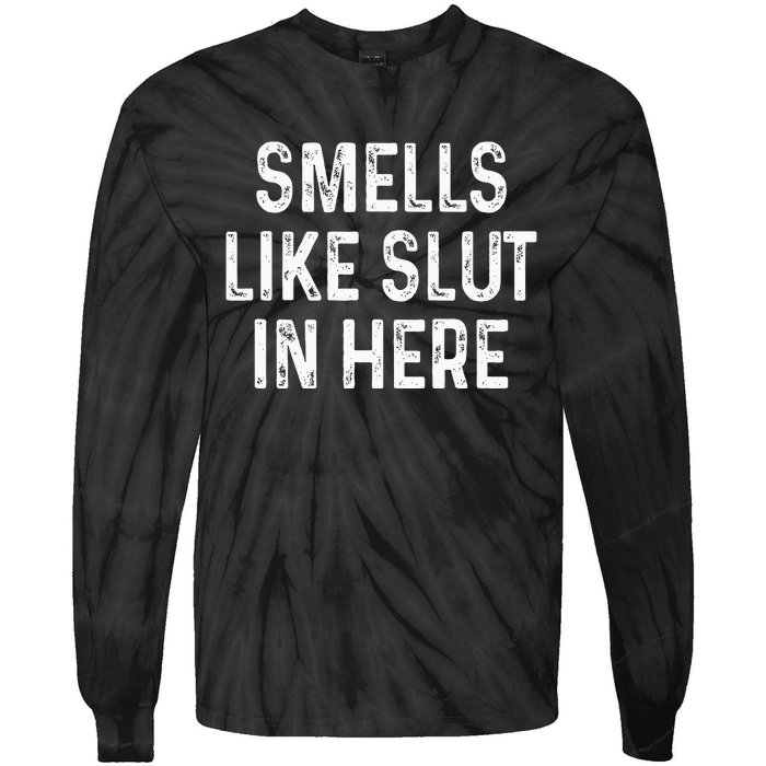 Funny Smells Like Slut In Here Offensive Adult Humor Tie-Dye Long Sleeve Shirt