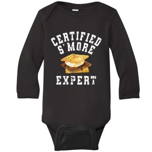 Funny S'more Lover Meme Certified Smore Expert Baby Long Sleeve Bodysuit