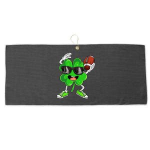 Football Shamrock Lucky Clover Irish St Patrick's Day Large Microfiber Waffle Golf Towel