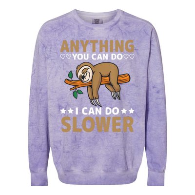 Funny Sloth, Lazy Person, Funny Lazy Colorblast Crewneck Sweatshirt