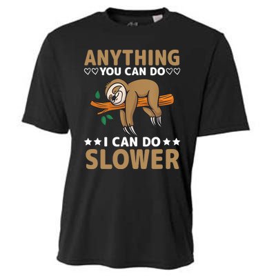 Funny Sloth, Lazy Person, Funny Lazy Cooling Performance Crew T-Shirt