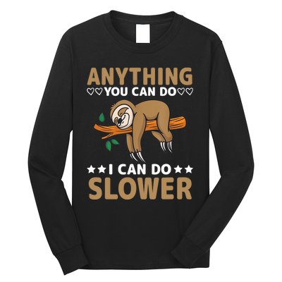 Funny Sloth, Lazy Person, Funny Lazy Long Sleeve Shirt