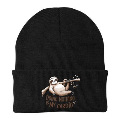 Funny Sloth Lazy Gym Humor No Cardio Procrastination Cute Gift Knit Cap Winter Beanie