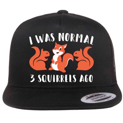 Funny Squirrel Lover Funny Quotes Cute Squirrel Flat Bill Trucker Hat