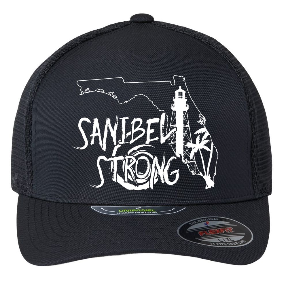 Florida Strong Lighthouse Florida Donation Flexfit Unipanel Trucker Cap