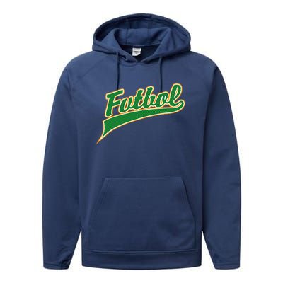 Futbol Sport Logo Performance Fleece Hoodie