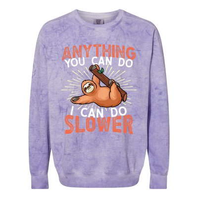 Funny Sloth, Lazy Person, Funny Lazy Colorblast Crewneck Sweatshirt