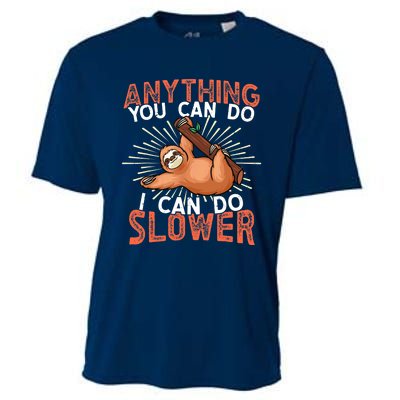 Funny Sloth, Lazy Person, Funny Lazy Cooling Performance Crew T-Shirt