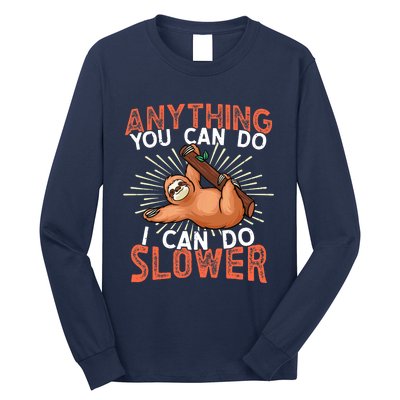 Funny Sloth, Lazy Person, Funny Lazy Long Sleeve Shirt