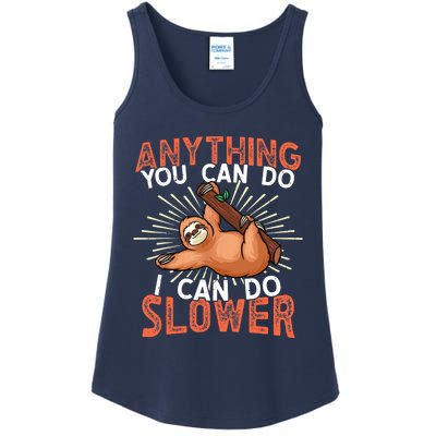 Funny Sloth, Lazy Person, Funny Lazy Ladies Essential Tank