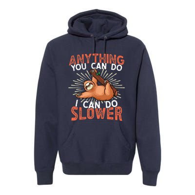 Funny Sloth, Lazy Person, Funny Lazy Premium Hoodie