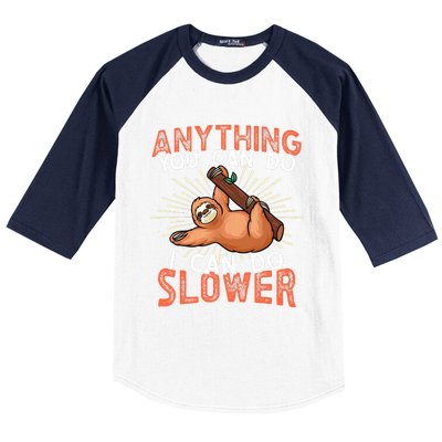 Funny Sloth, Lazy Person, Funny Lazy Baseball Sleeve Shirt