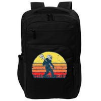 Funny Sasquatch Lax Bigfoot Lacrosse Vintage 80s Sunset Impact Tech Backpack