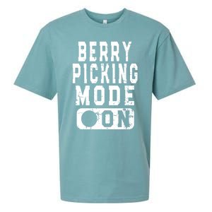 Funny Strawberries Lover Quote Cool Gift Berry Picking Mode On Great Gift Sueded Cloud Jersey T-Shirt