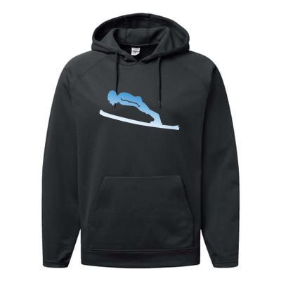 Funny Skiing Lover Gift For Skier Performance Fleece Hoodie