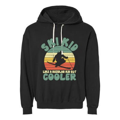 Funny Ski Like A Regular But Cooler Skiing Garment-Dyed Fleece Hoodie