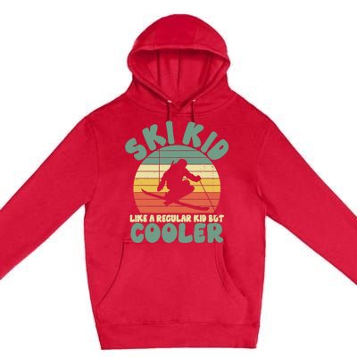 Funny Ski Like A Regular But Cooler Skiing Premium Pullover Hoodie