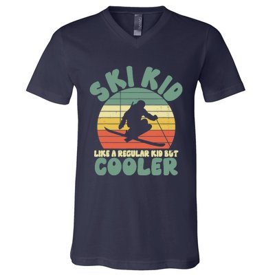 Funny Ski Like A Regular But Cooler Skiing V-Neck T-Shirt