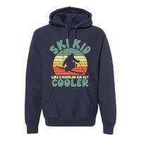 Funny Ski Like A Regular But Cooler Skiing Premium Hoodie