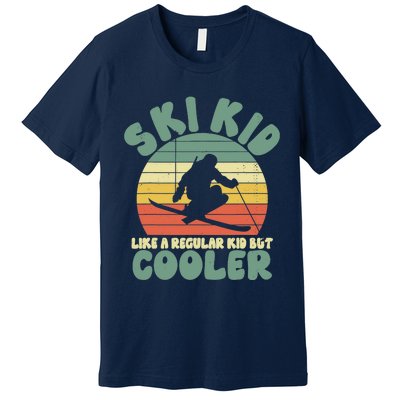 Funny Ski Like A Regular But Cooler Skiing Premium T-Shirt