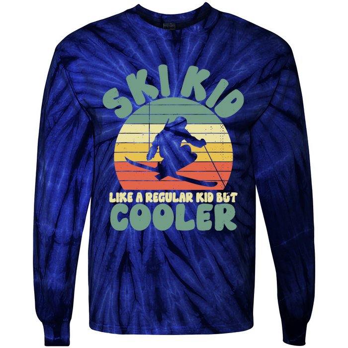 Funny Ski Like A Regular But Cooler Skiing Tie-Dye Long Sleeve Shirt