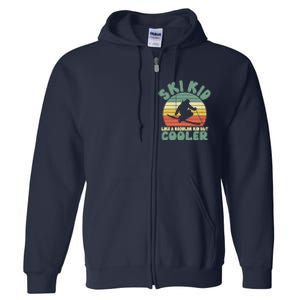 Funny Ski Like A Regular But Cooler Skiing Full Zip Hoodie