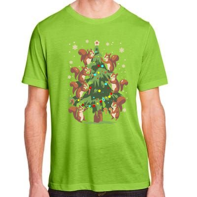 Funny Squirrel Lover Xmas Lights Squirrel Christmas Tree Gift Adult ChromaSoft Performance T-Shirt