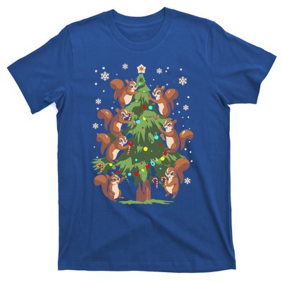 Funny Squirrel Lover Xmas Lights Squirrel Christmas Tree Gift T-Shirt