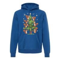 Funny Squirrel Lover Xmas Lights Squirrel Christmas Tree Gift Premium Hoodie