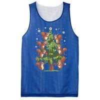 Funny Squirrel Lover Xmas Lights Squirrel Christmas Tree Gift Mesh Reversible Basketball Jersey Tank