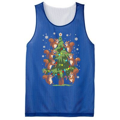 Funny Squirrel Lover Xmas Lights Squirrel Christmas Tree Gift Mesh Reversible Basketball Jersey Tank