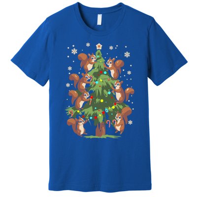 Funny Squirrel Lover Xmas Lights Squirrel Christmas Tree Gift Premium T-Shirt