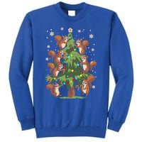 Funny Squirrel Lover Xmas Lights Squirrel Christmas Tree Gift Tall Sweatshirt