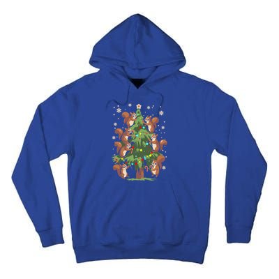 Funny Squirrel Lover Xmas Lights Squirrel Christmas Tree Gift Tall Hoodie