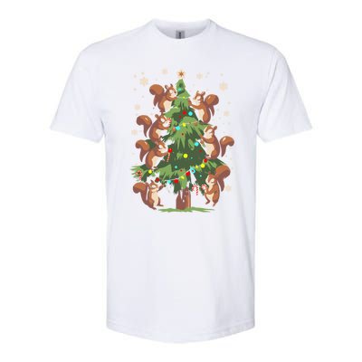 Funny Squirrel Lover Xmas Lights Squirrel Christmas Tree Gift Softstyle CVC T-Shirt