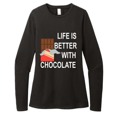 Funny Saying Life With Chocolate Candy Cool Gift Womens CVC Long Sleeve Shirt