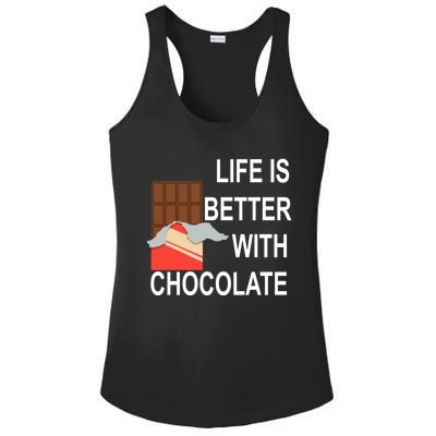 Funny Saying Life With Chocolate Candy Cool Gift Ladies PosiCharge Competitor Racerback Tank