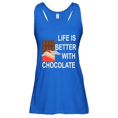 Funny Saying Life With Chocolate Candy Cool Gift Ladies Essential Flowy Tank