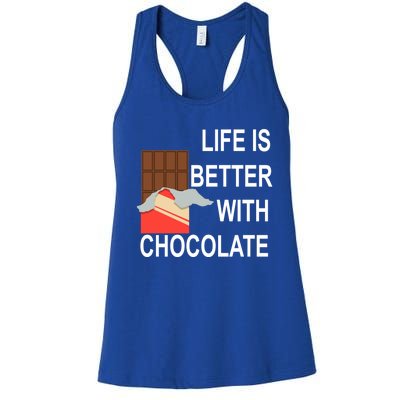 Funny Saying Life With Chocolate Candy Cool Gift Women's Racerback Tank