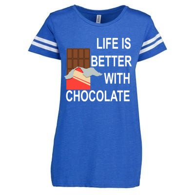 Funny Saying Life With Chocolate Candy Cool Gift Enza Ladies Jersey Football T-Shirt