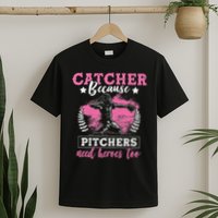 Funny Softball Lover Graphic Women Girls Softball Catcher T-Shirt
