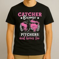 Funny Softball Lover Graphic Women Girls Softball Catcher T-Shirt