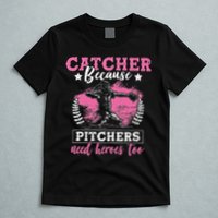 Funny Softball Lover Graphic Women Girls Softball Catcher T-Shirt
