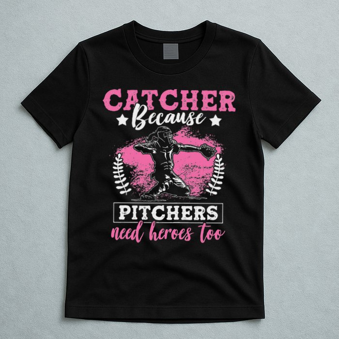 Funny Softball Lover Graphic Women Girls Softball Catcher T-Shirt