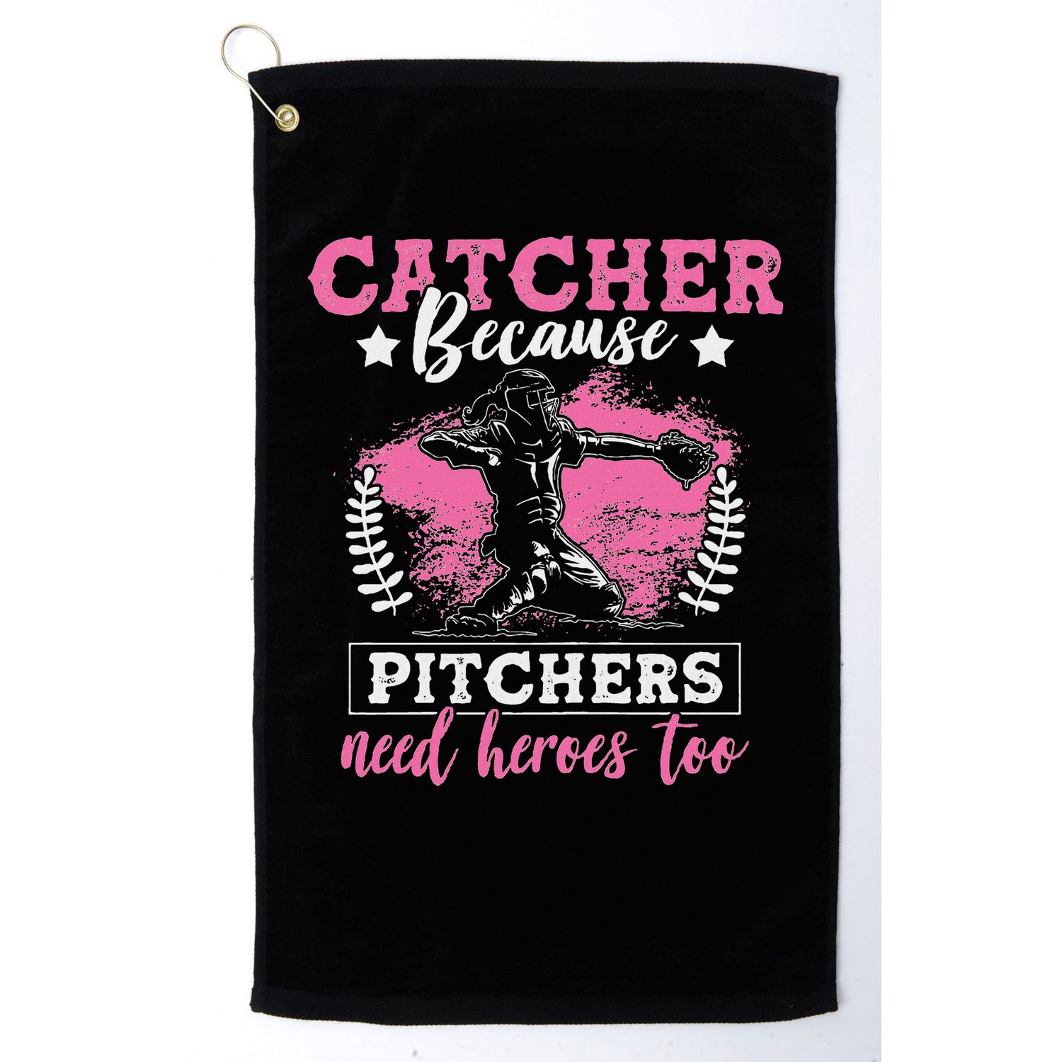 Funny Softball Lover Graphic Women Girls Softball Catcher Golf Towel