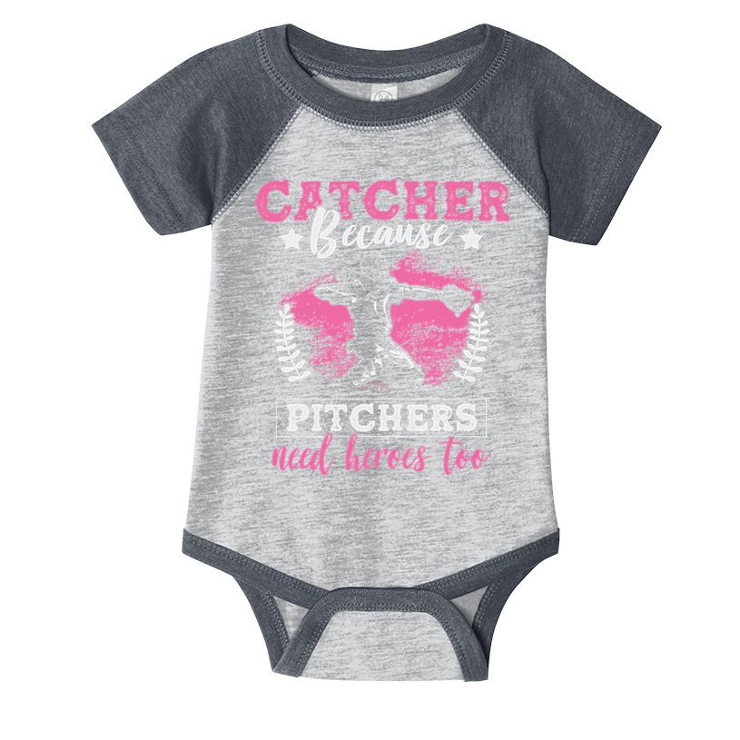 Funny Softball Lover Graphic Women Girls Softball Catcher Infant Baby Jersey Bodysuit