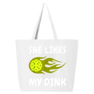 Funny She Likes My Dink Pickleball Couple Matching Pickleball Fan Gift 25L Jumbo Tote